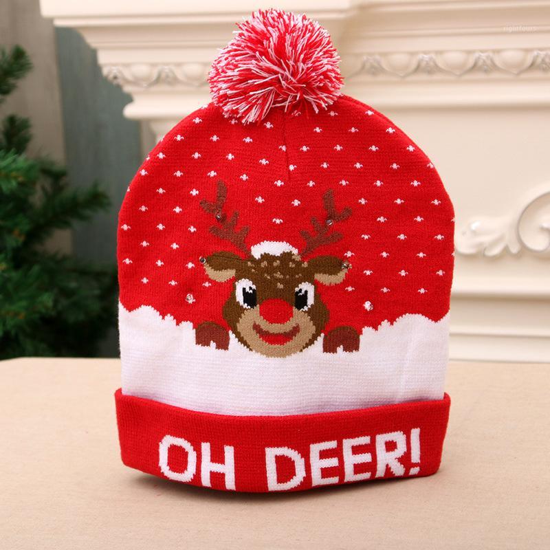 

LED Christmas Beanie Ugly Christmas Sweater Hat Beanie Light Up Knitted Hat For Children Adult Party1