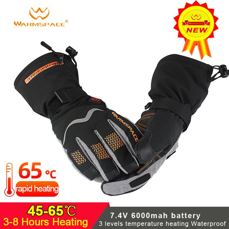 

2020 New Winter 7.4V Smart Electric Heated Gloves Waterproof Lithium Battery Self Heating Motorcycle gloves Bicycle Ski, Black eu plug