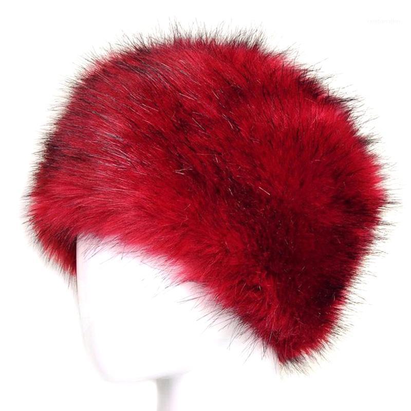 

Beanie/Skull Caps Fashion Faux Fur Hats For Women Beanies Cap Russian Winter Thick Warm Female Elegant Fluffy Snow Caps1, White
