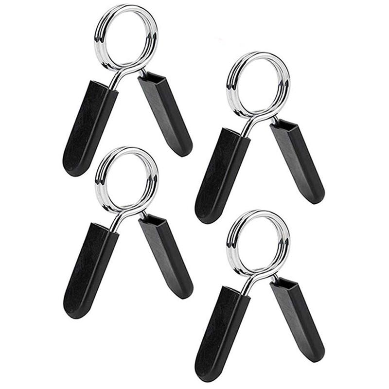 

25 mm Dumbbell Spring Collars Exercise Collar Barbell Clip Clamps for Olympic Weight Bar Dumbbells Gym Fitness Training Weight-L, White