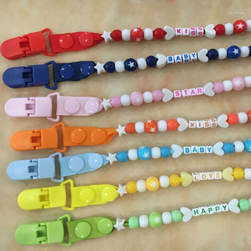 

Babys Candy Beaded Pacifier Holder Clip Newborn Nursing Teething Dummy Chain DIY Pacifier Clips Baby Nipple Feeding1