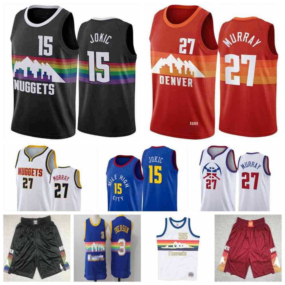 

Denver's Nuggets's Jamal Murray 27 Basketball Jerseys Black White Dikembe Mutombo 55 Authentic 15 Jokic Jersey Mitchell & Ness NCAA Men's Edition City, As photo