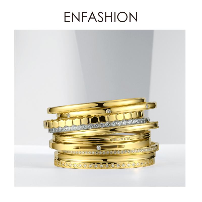 

Enfashion Multilayer Bangle Crystal Bangles Gold Color Stack Bracelets Bangles For Women Jewelry Wholesale 182004