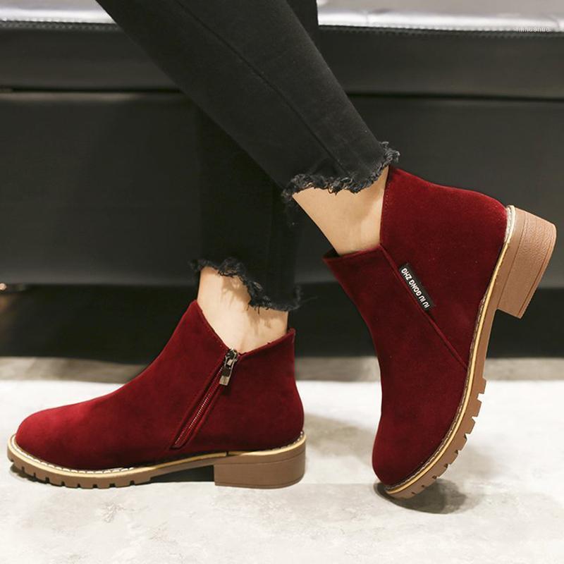 

2020 New Women Boots Autumn Winter Boots Classic Zipper Snow Ankle Winter Suede Warm Fur Plush Women Shoes 35-401, Black