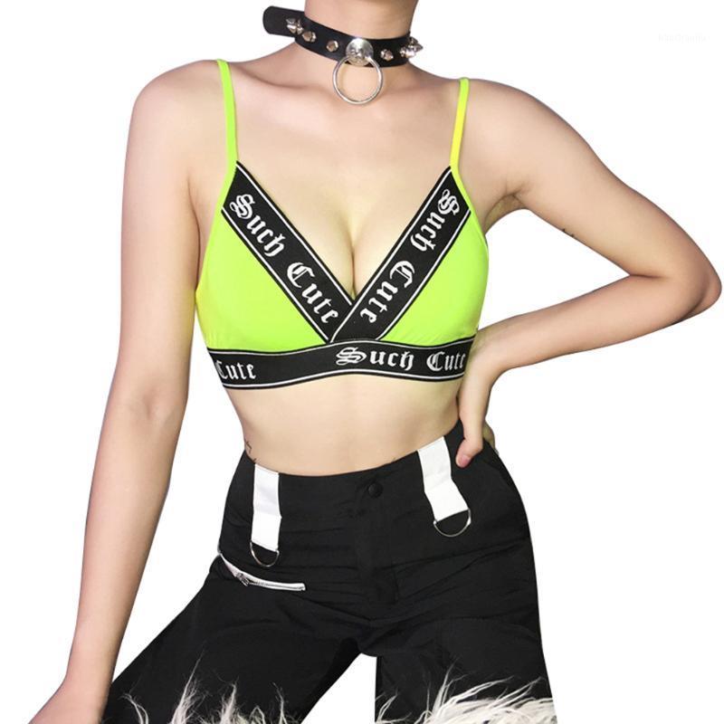 

Women Sexy Cross Letter Printed Woven Ribbon Camis Tops Wrap V Neck Sleeveless Club Party Crop Tank Tops1, Beige