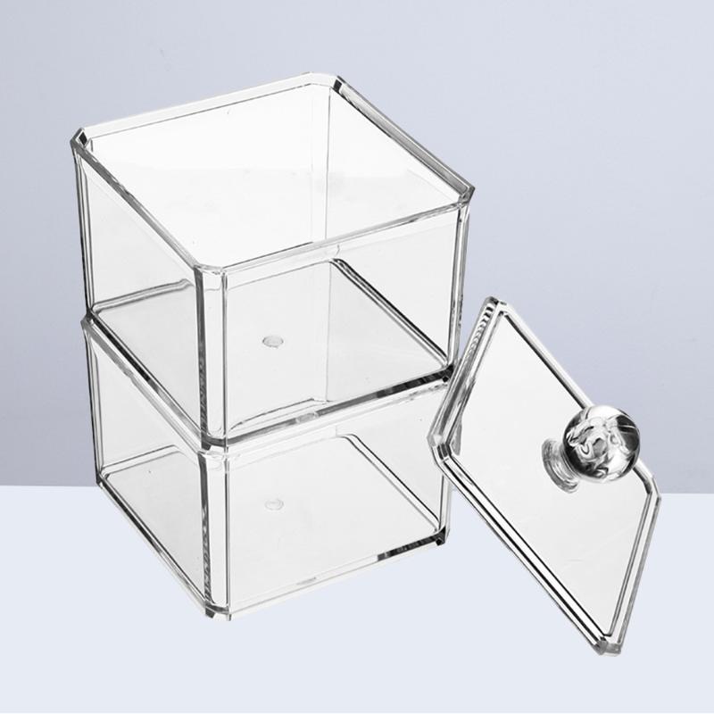 

1 Pc Acrylic Transparency Storage Box Double Layers Bag Organizer Kitchen Sorting Container with Cover