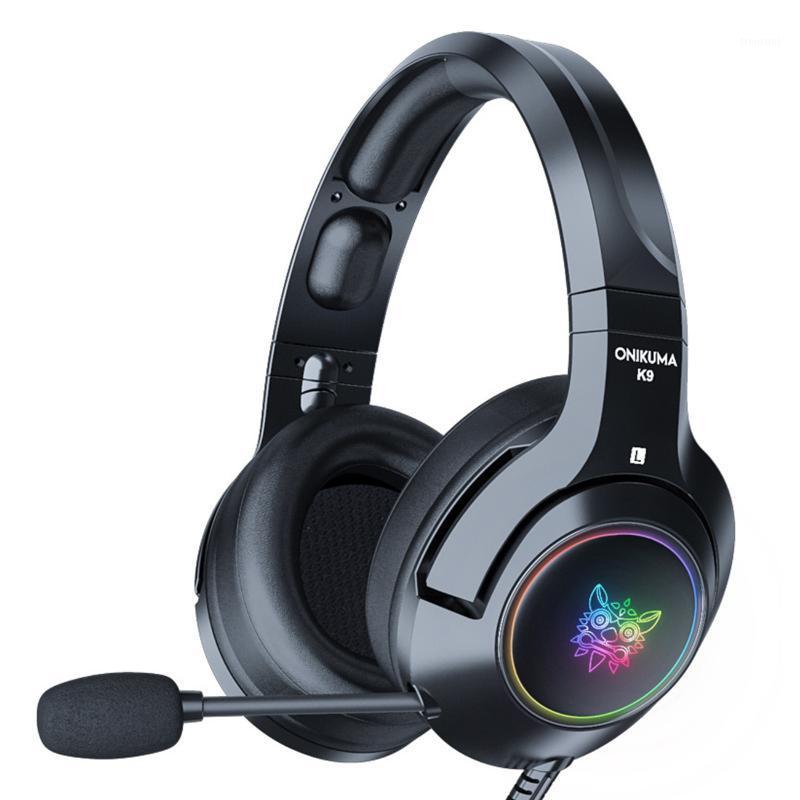 

ONIKUMA K9 casque PS4 Gaming Headphones PC Stereo with Microphone LED Lights Wired Earphones For PS4 Xbox One computer laptop1, Black