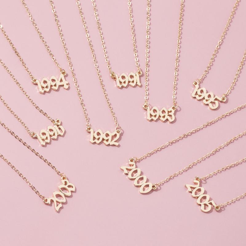 

Fashionable joker sautoir birthday year of digital pendant necklace
