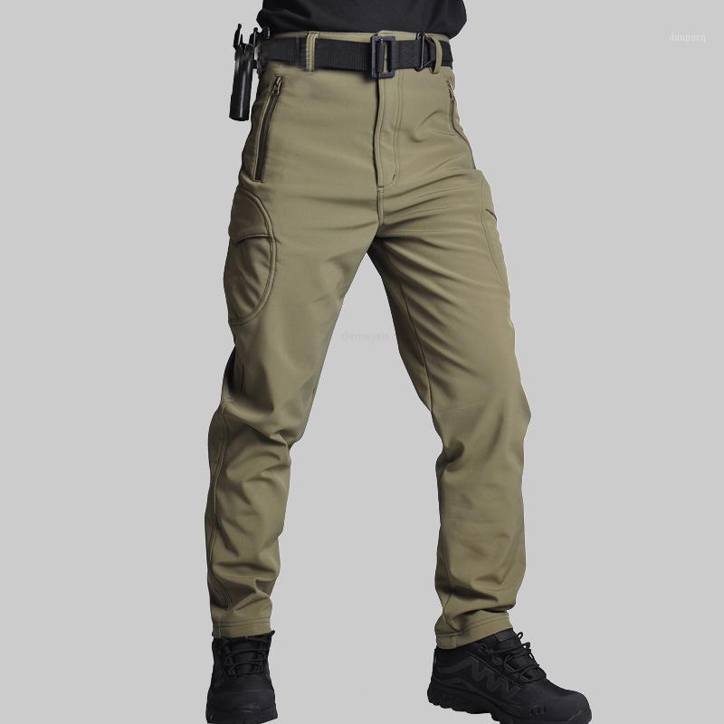 

Outdoor Waterproof Hunting Pants Softshell Tactical Combat Pants Shooting Training Fleece Trousers Cargo1, Black