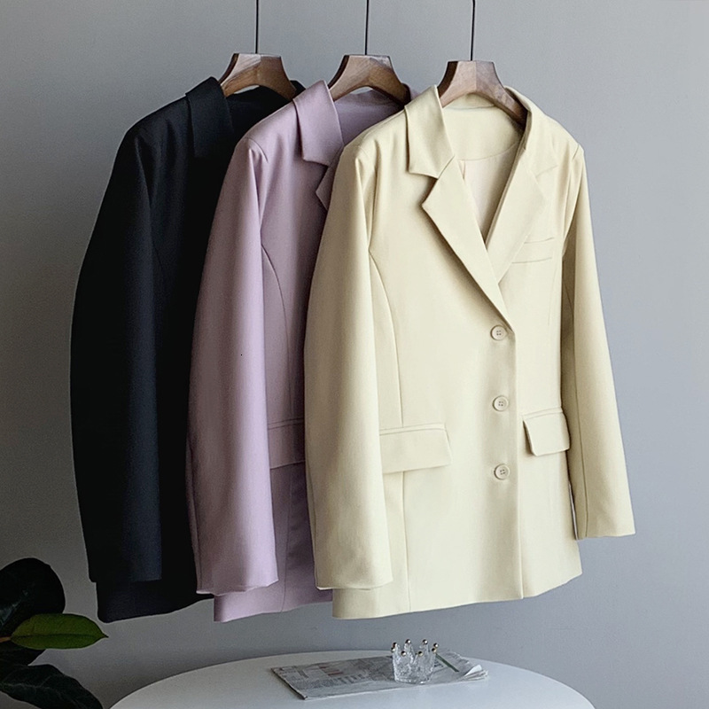 

2021 New Blazer Turn Down Collar Blzaer Vintage Ladies Coat Casaco Feminino Tops for Women Blazers 1s0b, Lavender