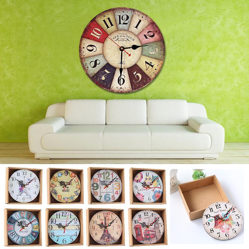 

Mute Hanging Clock Wooden Wall Clocks Uk Antique Home Decor Retro Retro Decoration