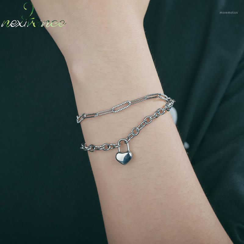 

Nextvance Fashion Heart Lock Bracelet Double Layer Adjust Retro Chain Bracelets for Women Husband Jewelry Valentine's Day Gift1