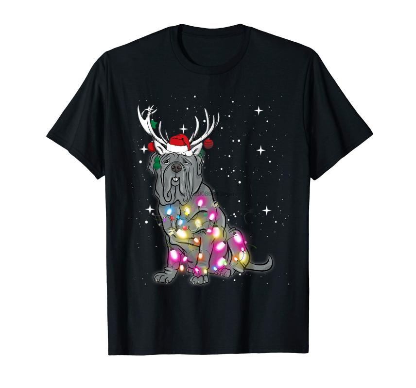 

Christmas Lights Neapolitan Mastiff T-Shirt-Men' T-Shirt-Black, Men-darkpurple