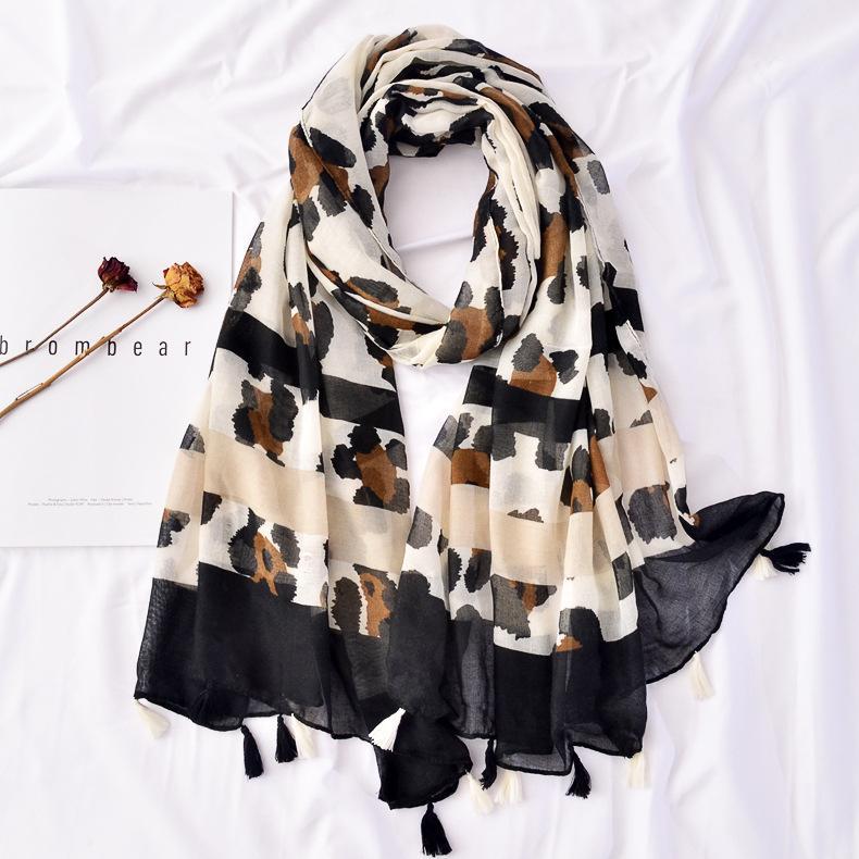 

Royalmaybe Foreign trade export beach towel women wild sunscreen shawl fashion cotton leopard scarf1
