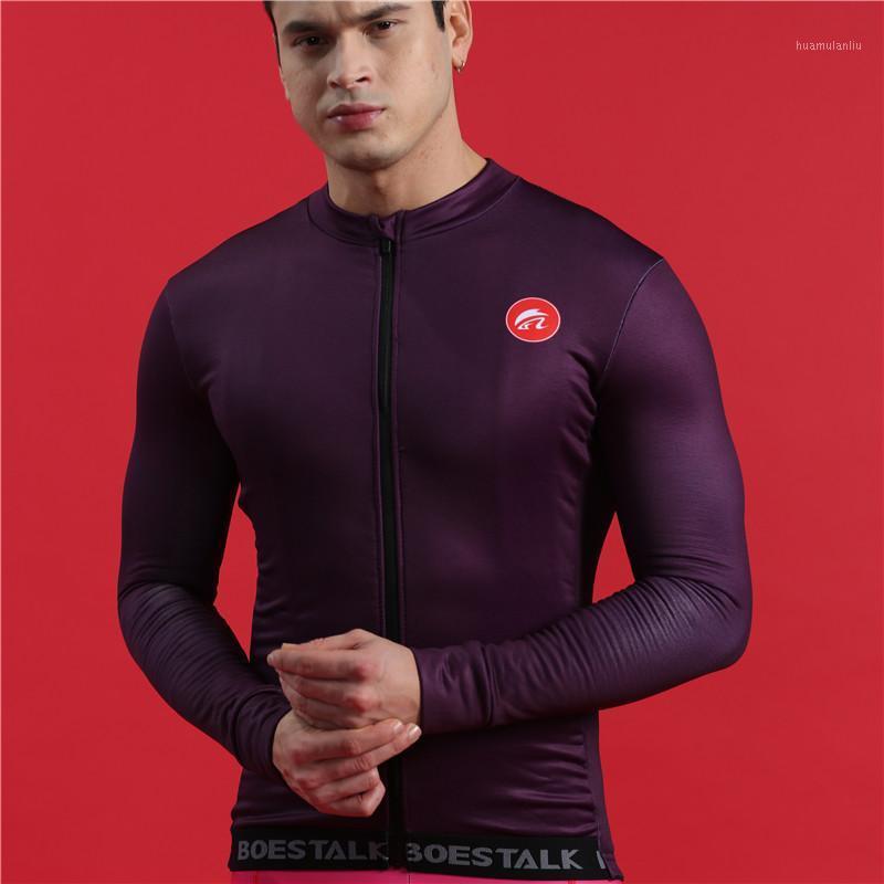 

2020 boestalk Winter cycling clothing long sleeve cashmere made men's sports shirts European snow cycling Team training top1, Red