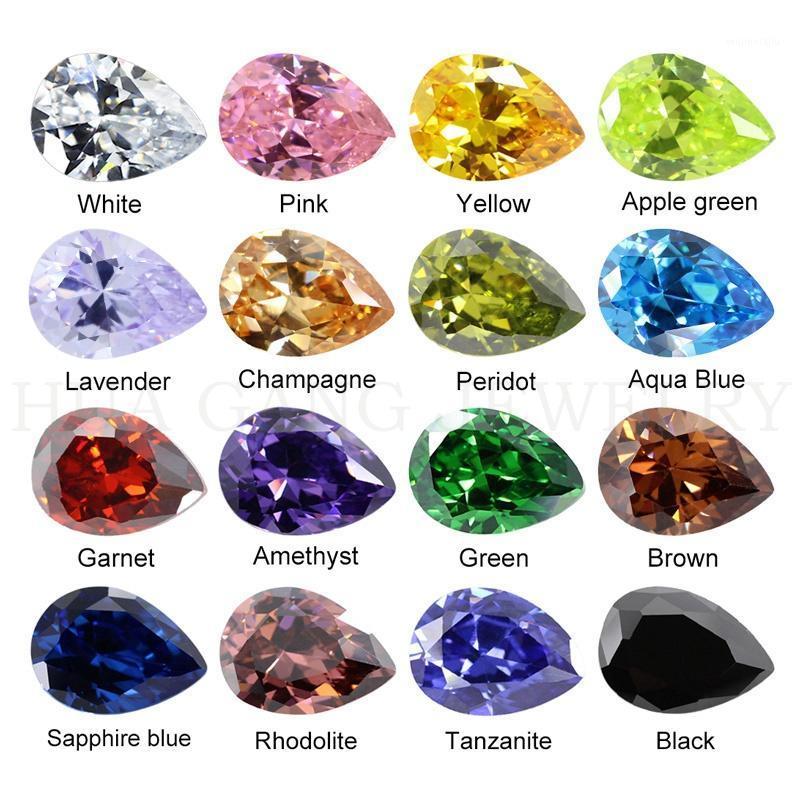 

Other Cubic Zirconia Stone Multicolor Pear Shape Brilliant Cut Loose CZ Stones Synthetic Gems Beads For Jewelry 2x3~13x18mm