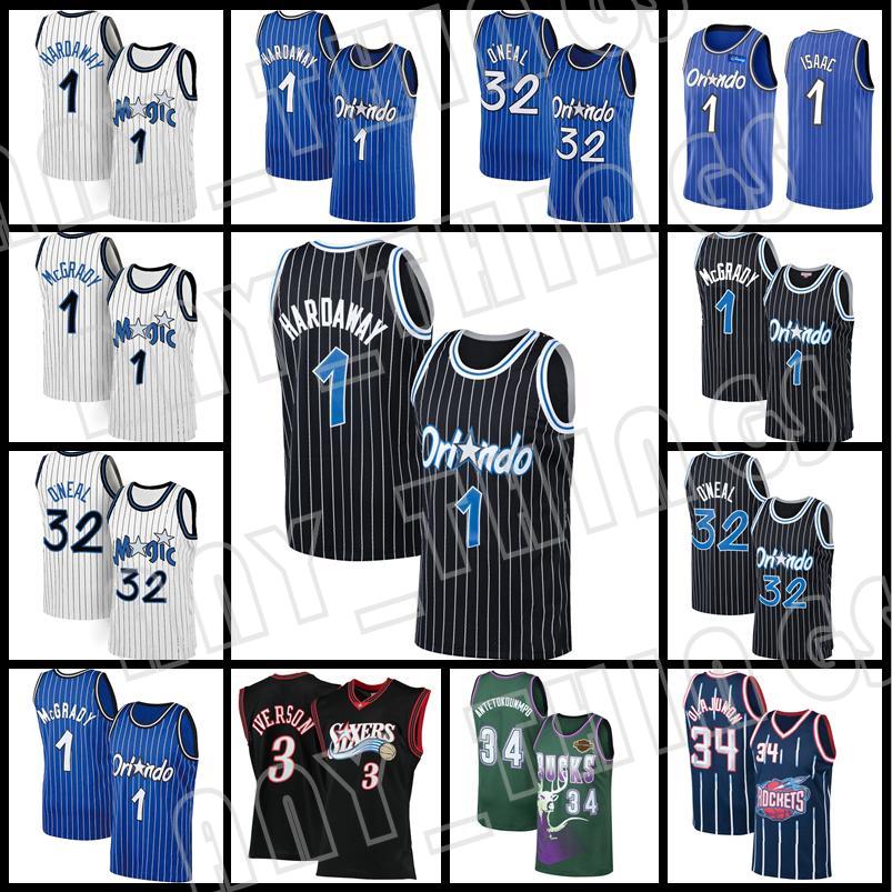 

Tracy Penny 1 Hardaway McGrady Retro 32 Shaquille Basketball Jerseys Jonathan Isaac Ray Giannis 34 Antetokounmpo Allen Hakeem Olajuwon Magics Men city Orlandos, Men jersey