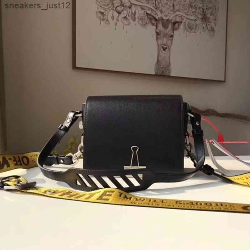 

Small Square OW White Women's Handbag High-quality Leather Black SCULPTURE Office clip Shoulder bag, Top quality