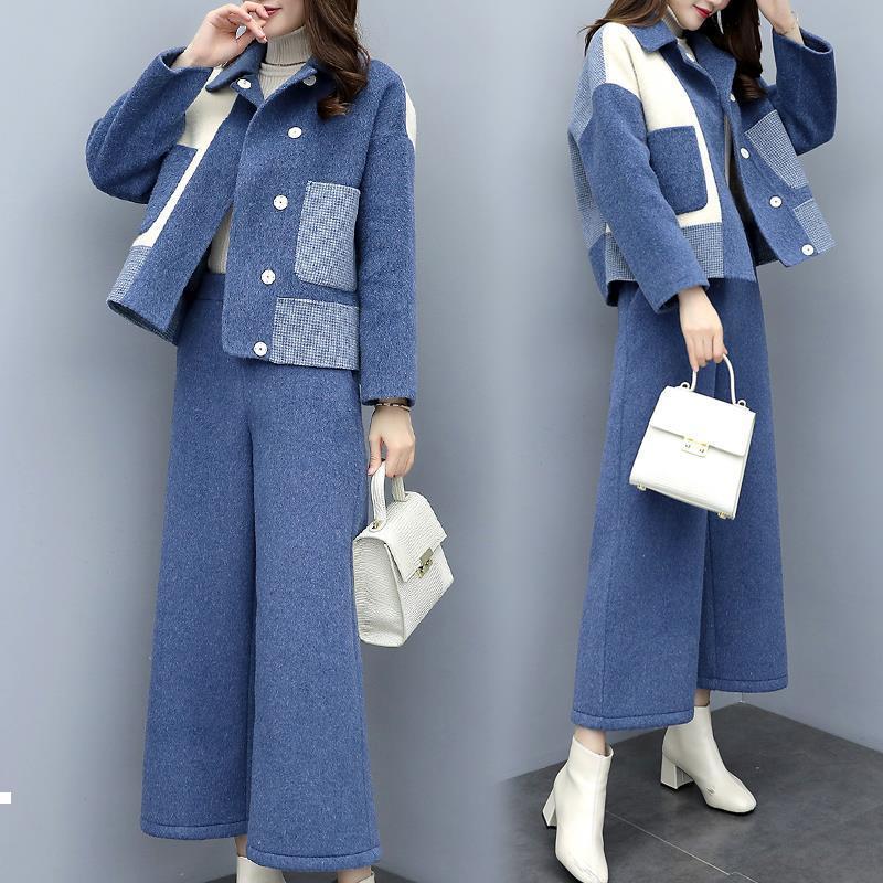 

New spring 2021 female two-piece suit wool ladies elegant jacket pants y475 NB4A