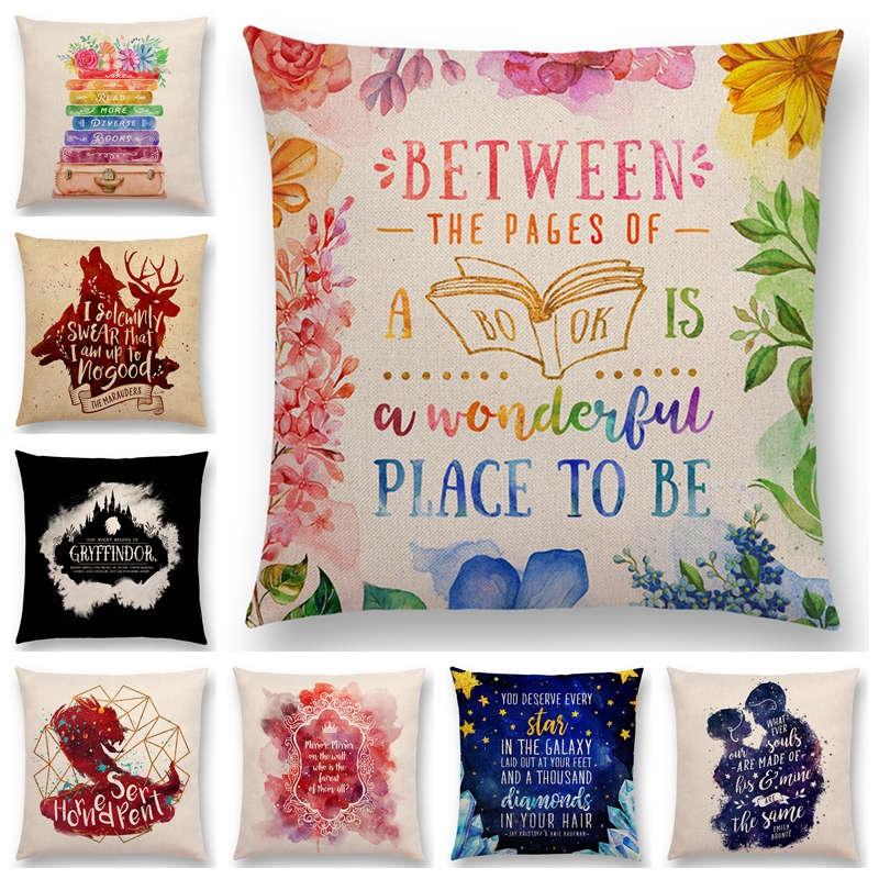 

Magical Throw Pillow Case Reading Books pillow covers Love Dream Decorative Letters Fantasy Cushion Cover, A028208