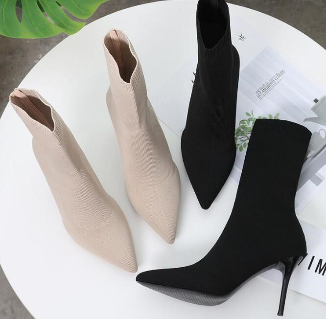 botas de tecido stretch