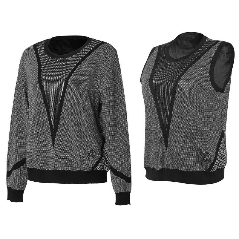 

9Areas Heating Fashion Design Spliced Sweater Autumn Winter Women Thicken Vest O-Neck Solid Color Long Sleeve Sweaters XL Size, 3xl