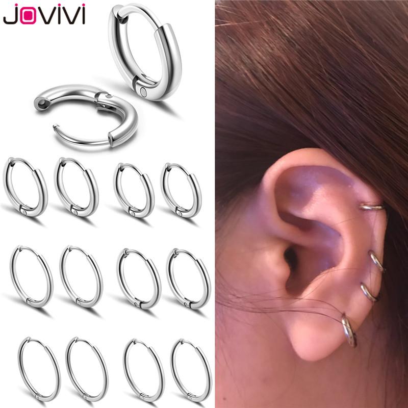 

JOVIVI 316 Stainless Steel Huggie Hoop Earrings 20G Round Loop Earring Fashion Ear Piercing Jewelry 6mm-20mm For Men Women