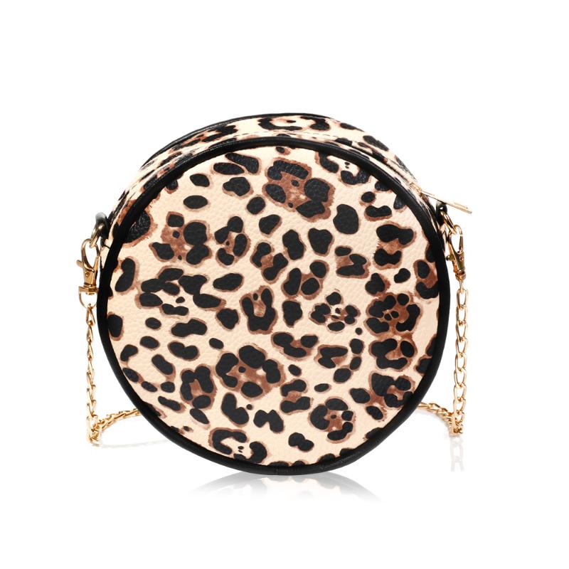 

PU Leather Leopard Shoulder Bag Vintage Chain Handbag Soft Large Tote Purse Handbag Travel Satchel for Women