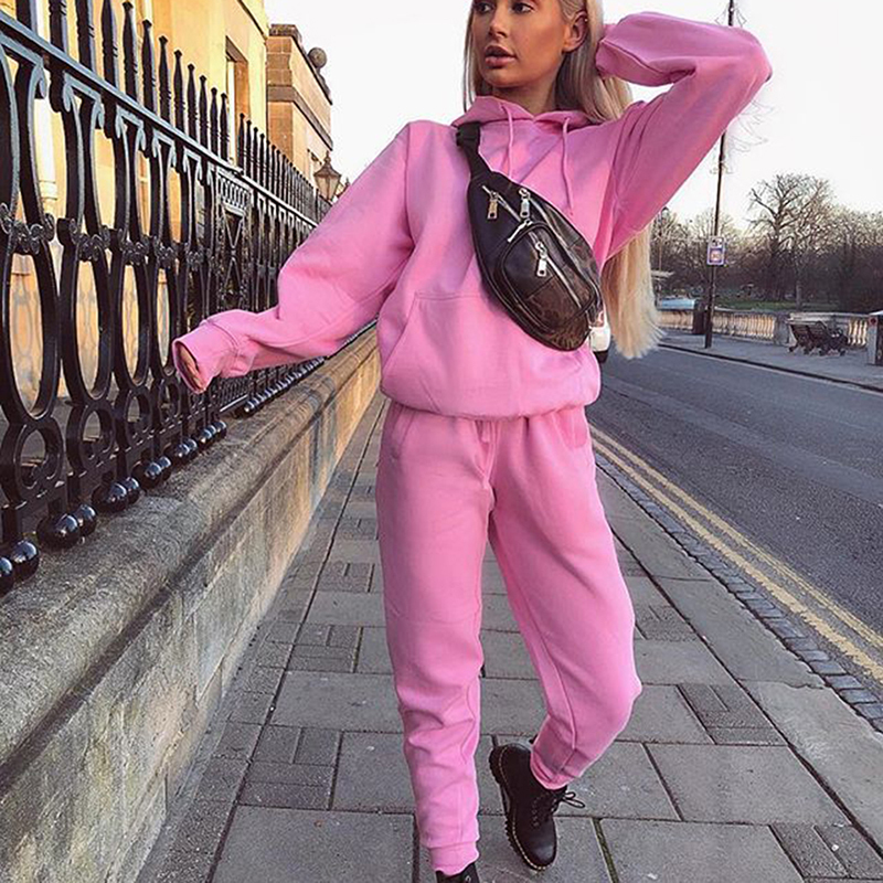 

Autumn Casual 2 Pieces Suit Women Hoodies Tops Tracksuit Sweat Suit Women' Set Women Hoodies And Sweatshirts Fluorescent 201007, Fluorescent green