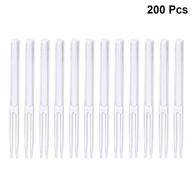 

200pcs Fruit Picks Two Tooth Disposable Plastic Party Supplies Dessert Picks Cake Forks For Wedding Festival Accessories1