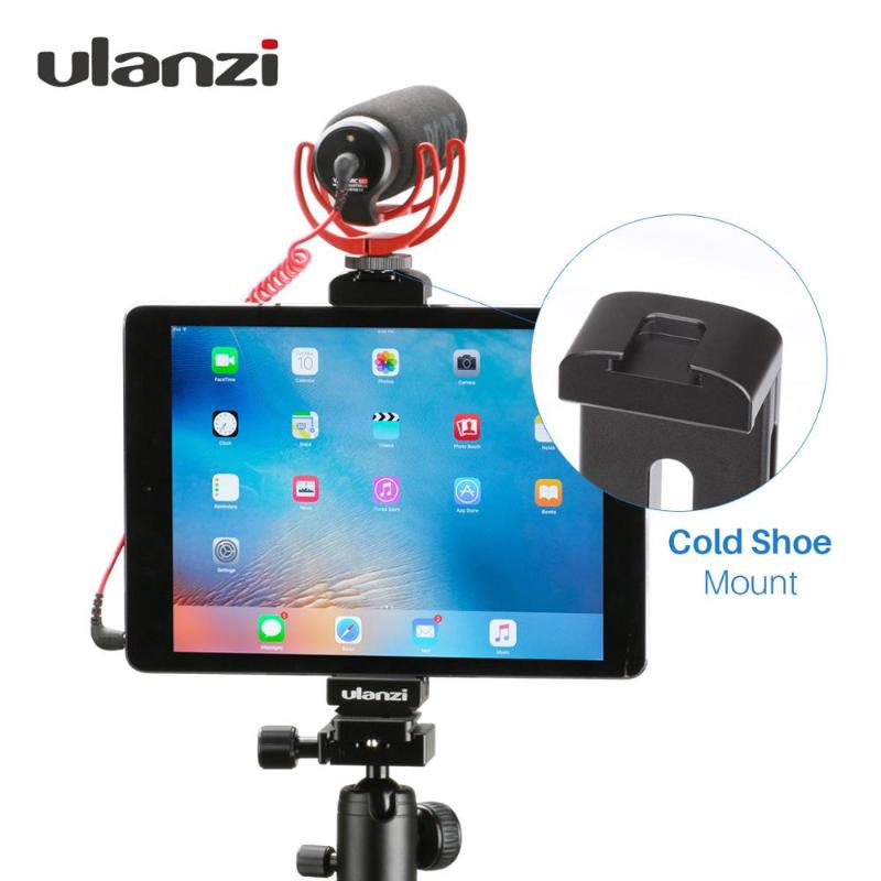 

Ulanzi Aluminum Tripod Mount With Cold Shoe Adapter Tablet Clip Clamp Stand Holder For Tablet PC