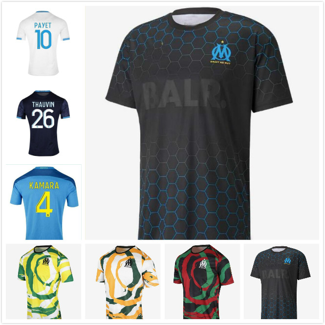 

2021 Olympique de OM Africa Marseille Soccer jerseys om Maillot de foot PAYET THAUVIN MEN sPECIAL training football shirts, Black