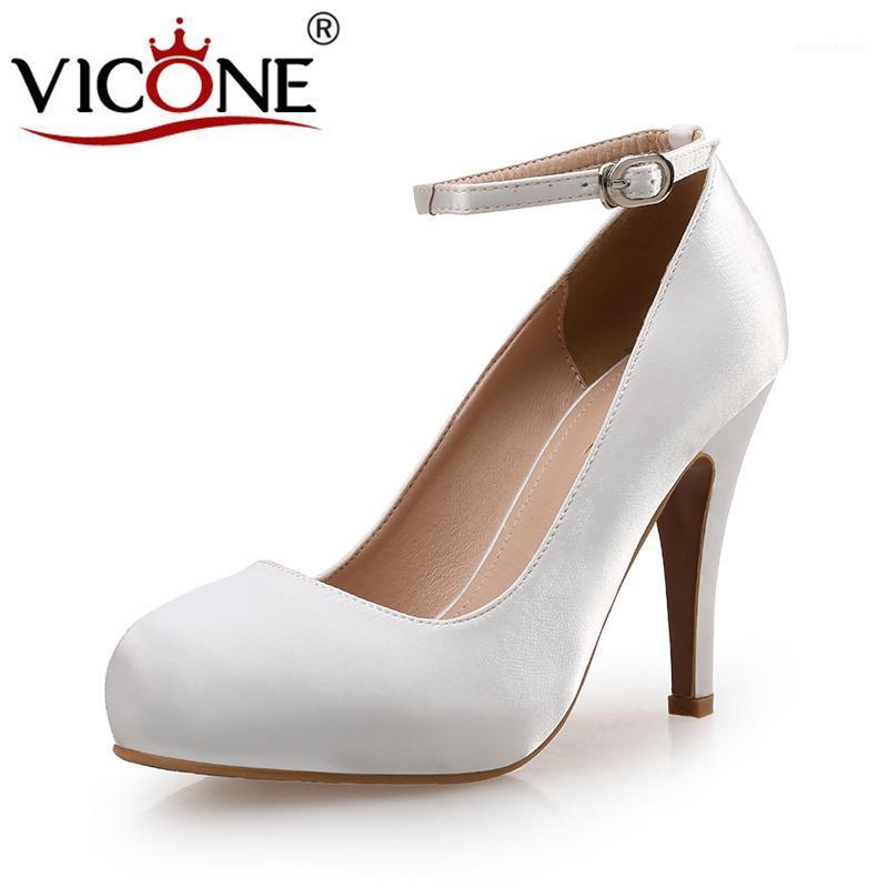 

VICONE Women Summer Round Toe Platform Wedding Dress Sweet Fashion Heels V5298811, Black