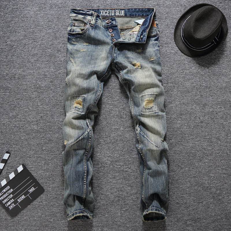 

2021 New Italian Designer Vintage Buttons Breem From Slim Fit Long Pants Shaved Tag Classic Men's Jeans Plj3, Rl604