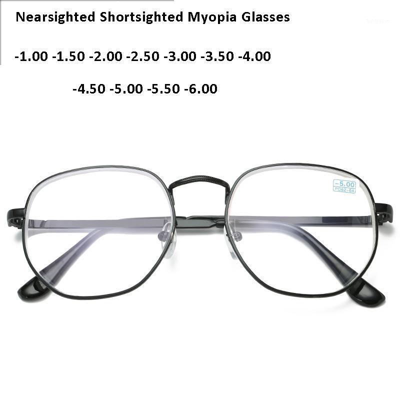 

Full Alloy Frame Glasses Men Women Round Myopia Eyewear Coated Vintage Big Myopia Glasses -1.0 -1.5 -2.0 -2.5 -3.0 -3.5 -4.01