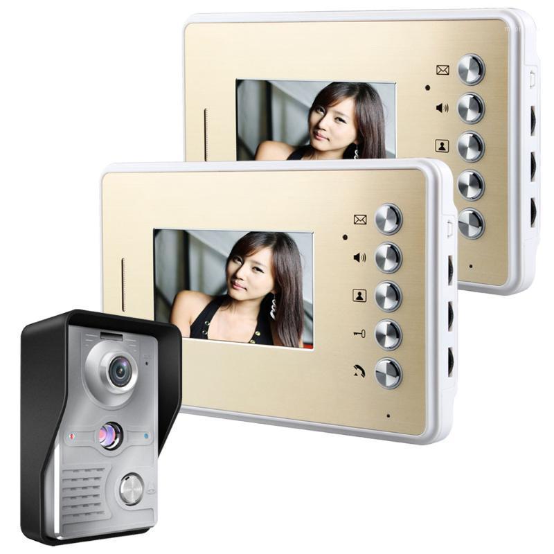 

Free Shipping! MOUNTAINONE 4.3 Inch Video Door Phone Doorbell Intercom Kit 1-camera 2-monitor Night Vision1