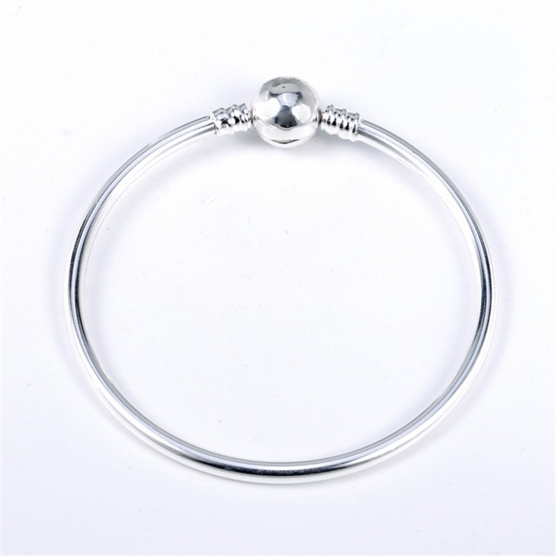 

Silver Sterling Silver Authentic Bracelet Fit Original Pandora Bracelet Bangle or Chamilia Bead Charms Solid Silver 53 J2