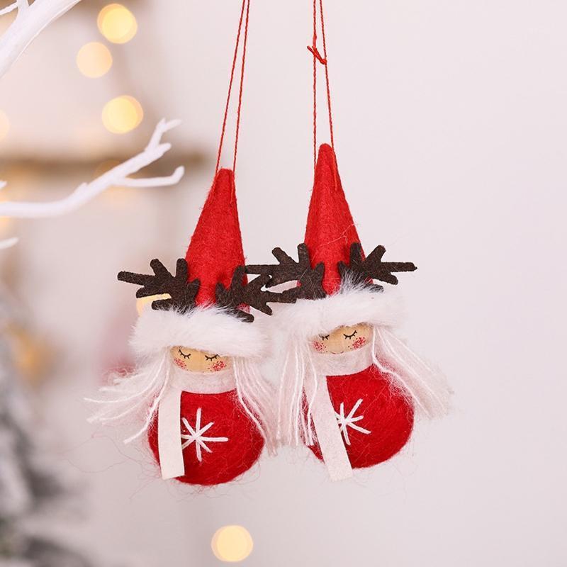 

Cute Antler Flying Angel Pendant Creative New Red Tree Christmas Felt Pendant Children Felt Xmas Decoration Party Decor Navidad1
