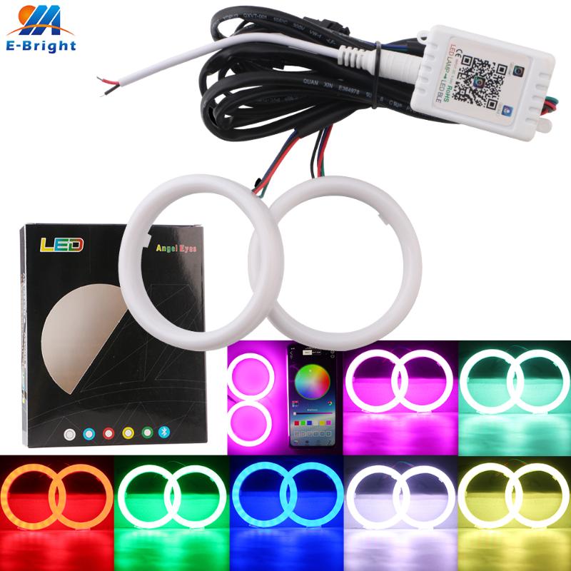 

60-70-80-90-95-100-110-120mm RGB Angel Eyes Bluetooth APP Control Halo Rings COB Cotton Led Car Auto Signal Driving Headlight