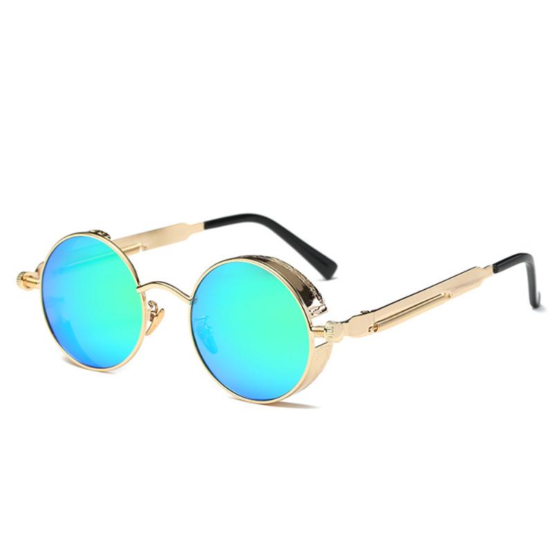

Men Women Retro Vintage Glasses Steampunk Round Metal UV400 Eyewear Sunglasses