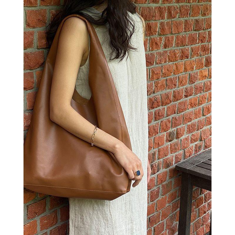 

Homemade new big bag women's 2020 fashion ins Korea online celebrity shoulder bag large capacity tote armpit, Black