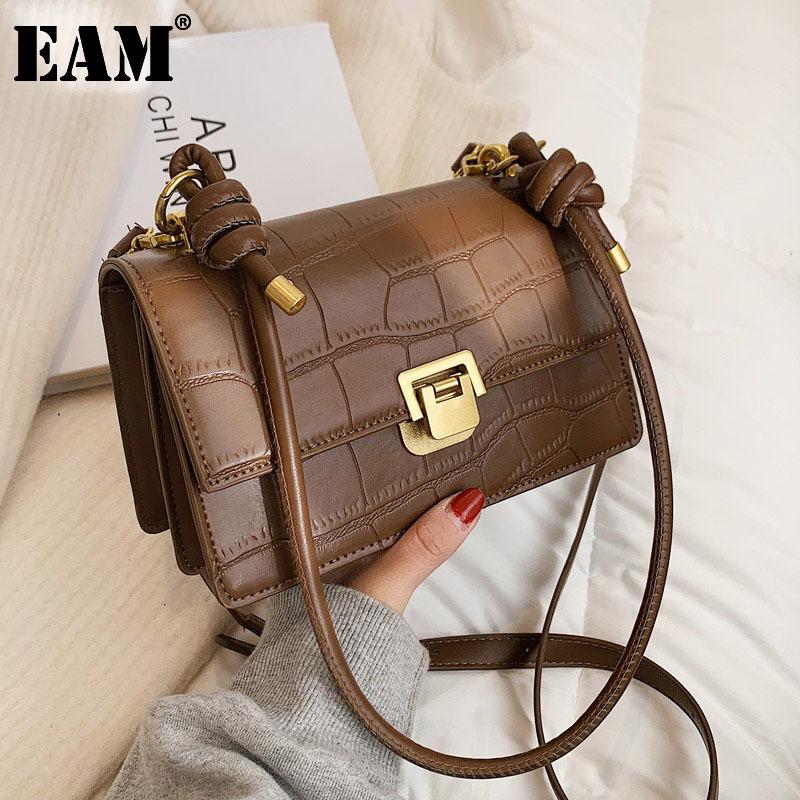 

[EAM] Women New Retro Small Quality PU Leather Flap Personality All-match Crossbody Shoulder Bag Fashion Tide 2021 18A1294, Black