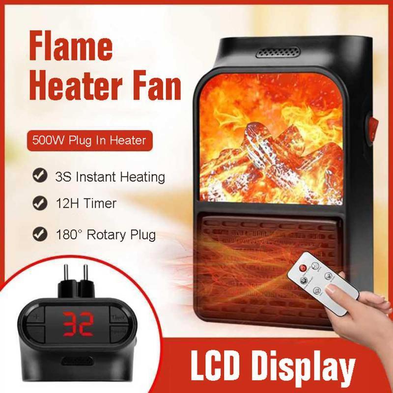 

220V Home Room Energy Saving Warmer Electric Heater Bathroom Quick Heating Flame Fan Heater Portable Small Heaters1