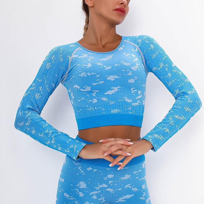 

New Camo Women Yoga Top Long Sleeve Winter Yoga Shirt Gym Wear Sport Top Fitness Workout Tops Women Tracksuits1, Grey