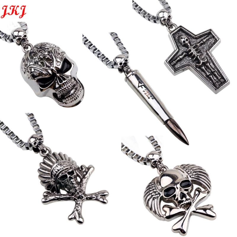

JKJ 5 styles The new Europe and the United States long hip hop necklace pendant platform skulls non-mainstream man sautoir