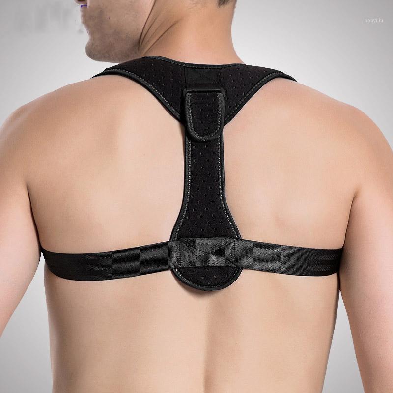 

Women Men Adjustable Back Pain Shoulder Support Posture Corrector Braces Clavicle Spine Straightener Orthopedic Belt Pain Relief1, Blue