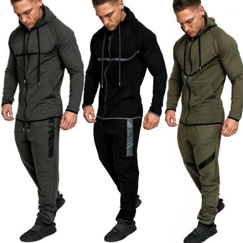 

2020 en TrackSuit Hoodie Jacket Sweater Suit Set Trousers Pants Jogging Gym Sport Trainning Exercise Sets1, Gray pants