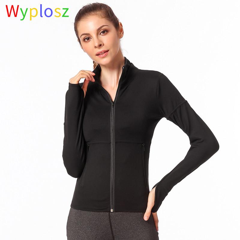 

Wyplosz Yoga Jacket Running Winter Track Jacket Women Gym Sportswear Fitness Windbreaker Running Sports Clothing Ladies, Black