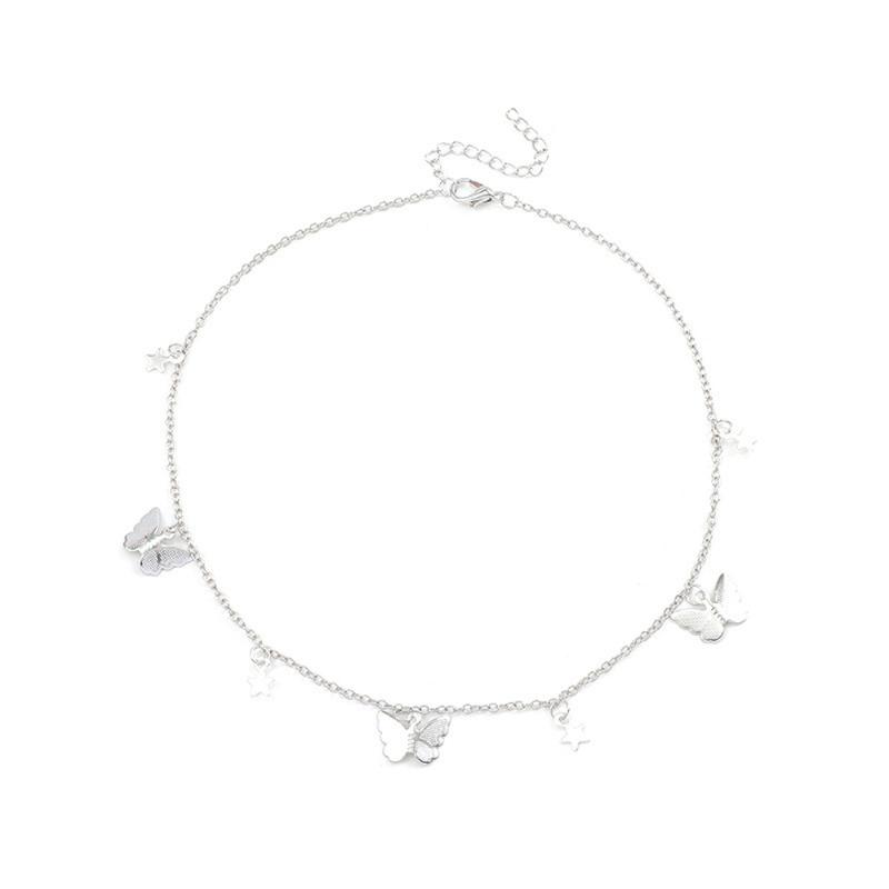 

Duoying 2020 Necklace Lovely Golden Silver Plated Butterfly Necklace Short Women Summer Holiday Romantic Gift Jewelry