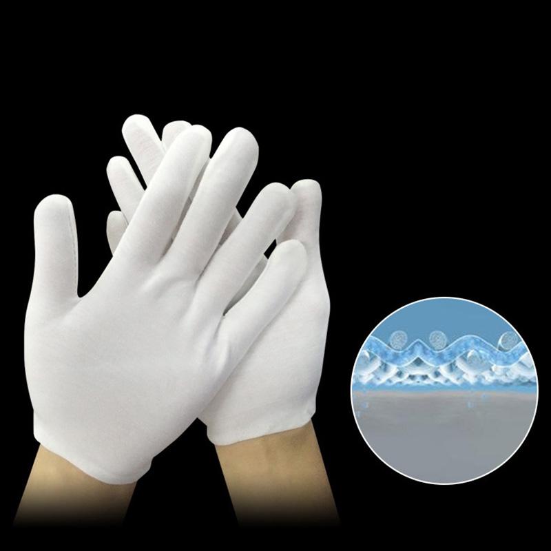

12 Pairs Cotton White Soft Gloves Costume Jewellery Handling Work Hands Protector VJ-Drop